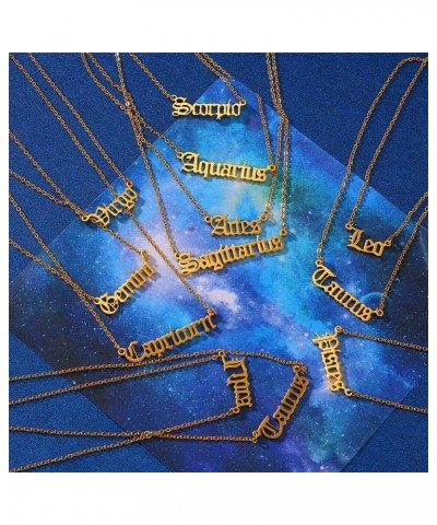 Zodiac Necklaces 18K Gold Plated Stainless Steel 12 Astrology Constellation Letter Necklaces for Women Girls Leo $8.11 Necklaces