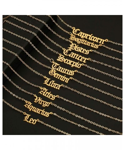 Zodiac Necklaces 18K Gold Plated Stainless Steel 12 Astrology Constellation Letter Necklaces for Women Girls Leo $8.11 Necklaces