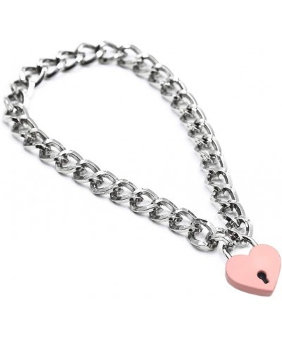 Padlock Necklace Metal Chain Collar Choker Heart Lock Necklace with Key and Box for Women, Men and Pet (16 to 22 Inches) E $9...