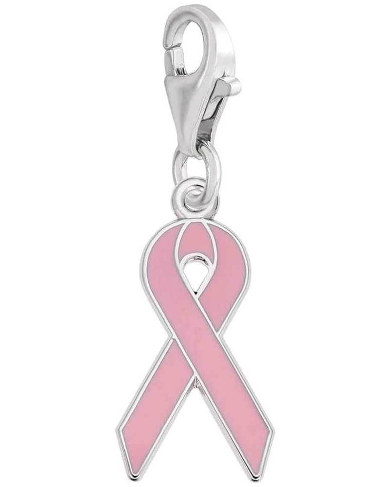 Breast Cancer Charm with Lobster Clasp Sterling Silver $21.68 Bracelets