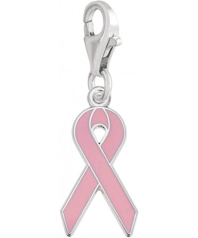 Breast Cancer Charm with Lobster Clasp Sterling Silver $21.68 Bracelets