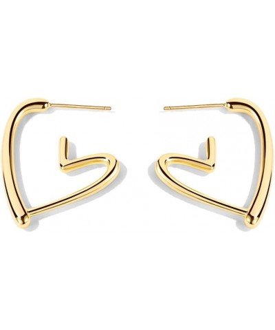 925 Sterling Silver Heart Earrings Studs | 14K Gold Plated Heart Studs for Women | Small Heart Earring Gold $5.93 Earrings