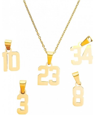 Mini Number Pendant Necklace Gold - Jersey Number Pendant Charm with Chain 24 $16.80 Necklaces