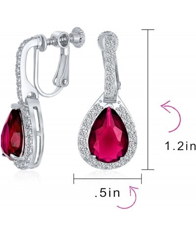 Bridal Jewelry Set 7-15 CT Vintage Style Halo Cubic Zirconia AAA CZ Huggie Pierced Snap Drop Teardrop Screw Back Clip On Earr...