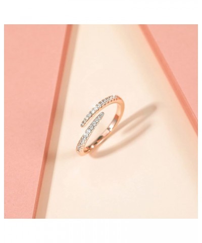 2mm Wedding Bands for Women Open Stackable CZ Cubic Zirconia Engagement Rings Dainty Eternity Band Rings Size 3-13 Rose gold ...