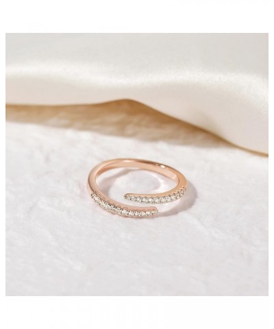 2mm Wedding Bands for Women Open Stackable CZ Cubic Zirconia Engagement Rings Dainty Eternity Band Rings Size 3-13 Rose gold ...