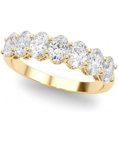 1 Carat & 2 Carat Oval Lab Grown 14K Diamond Seven Stone Anniversary Band for Women (F-G/VS-SI) 7 1 Carat Yellow Gold $391.14...