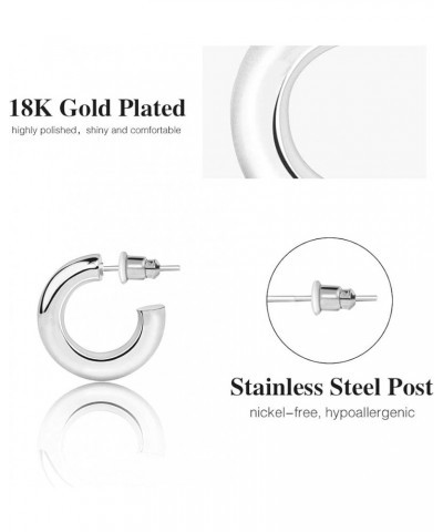 Thick Gold Hoop Earrings for Women, Chunky Gold Hoops 20mm-40mm White Gold 30.0 Millimeters $11.38 Earrings