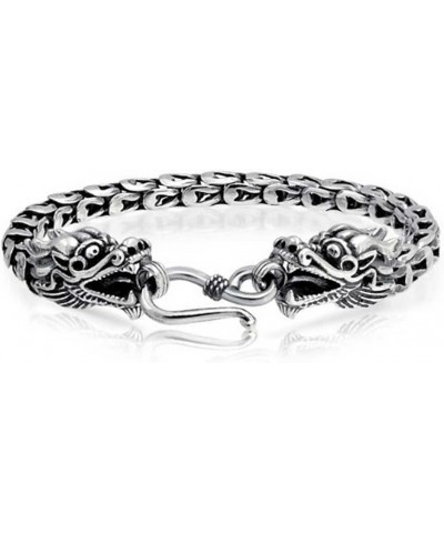 Unisex Bali Byzantine Chain Link Asian Dragon Bracelet Eye And Hook Antiqued 925 Sterling Silver For Women Men Teen Hand Craf...