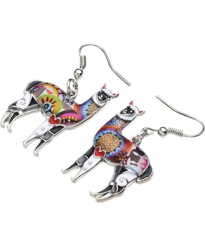 Enamel Alloy South America Alpaca Earrings Drop Dangle Fashion Unique Animal Jewelry For Women Girls Gift Charms Black $8.00 ...