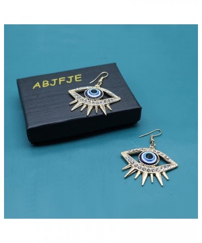 Gold Tone Evil Eyes Statement Dangle Earrings Dainty Zirconia Eye Ear Jacket Drop Earrings for Women Girls Fashion Post Perfe...