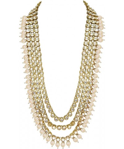 18k Gold Plated Indian Wedding Bollywood Kundan Pearl Beads Bridal Long Necklace Jewellery Set White $16.10 Jewelry Sets