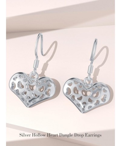 Sterling Silver Heart Dangle Drop Earrings with Crystal Valentine's Day Gift Leverback Earrings for Women Girls Wife Girlfrie...