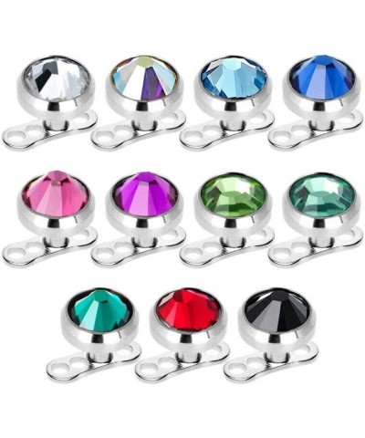 Dermal Top and Anchor Pack of 4 with Cubic Zirconia Red $6.38 Body Jewelry