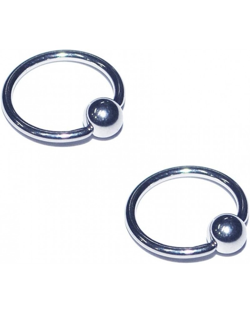 2x Pieces 14 16 Gauge 14g 16g 316L Stainless Steel Circular Captive Bead Hoop Ring Body Piercing CBR Septum Nipple Tragus Rin...