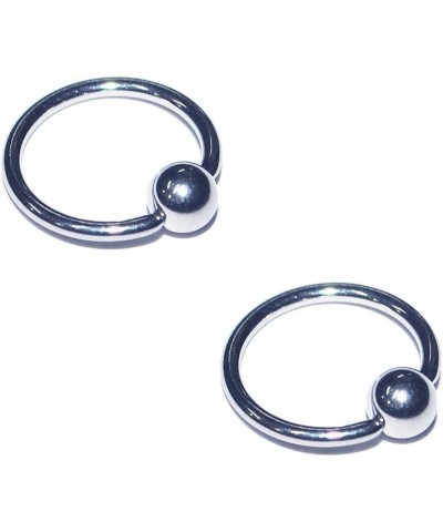 2x Pieces 14 16 Gauge 14g 16g 316L Stainless Steel Circular Captive Bead Hoop Ring Body Piercing CBR Septum Nipple Tragus Rin...