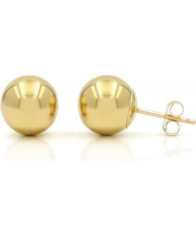 14K Yellow Gold Round Ball Studs 3mm - 10mm, Polished Smooth Earrings for Women, Butterfly Backing, 8mm $52.92 Earrings