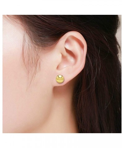 14K Yellow Gold Round Ball Studs 3mm - 10mm, Polished Smooth Earrings for Women, Butterfly Backing, 8mm $52.92 Earrings