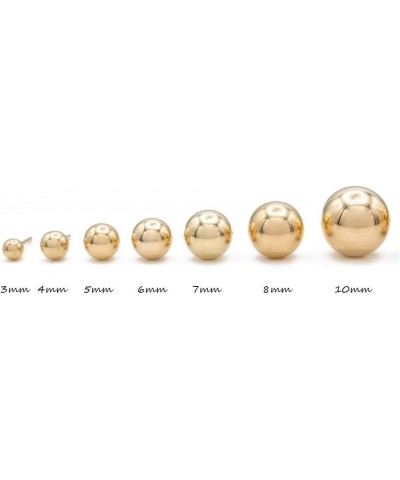 14K Yellow Gold Round Ball Studs 3mm - 10mm, Polished Smooth Earrings for Women, Butterfly Backing, 8mm $52.92 Earrings