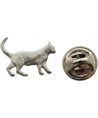 Walking Cat Mini Pin ~ Antiqued Pewter ~ Miniature Lapel Pin - Antiqued Pewter $7.69 Brooches & Pins