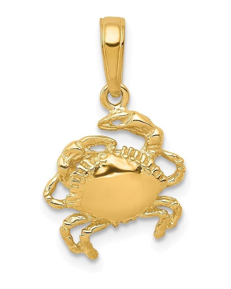 Solid 14k Yellow Gold Crab Pendant Charm - 29mm x 11mm $59.66 Pendants