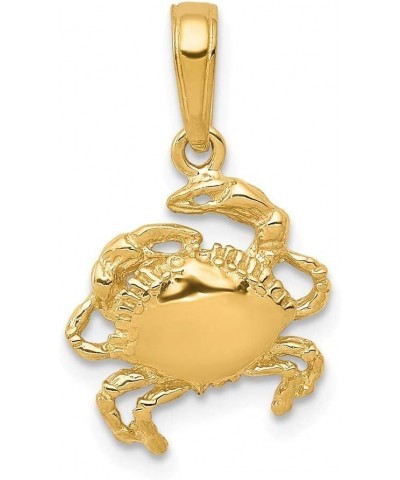 Solid 14k Yellow Gold Crab Pendant Charm - 29mm x 11mm $59.66 Pendants