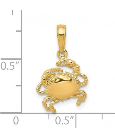 Solid 14k Yellow Gold Crab Pendant Charm - 29mm x 11mm $59.66 Pendants