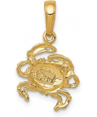 Solid 14k Yellow Gold Crab Pendant Charm - 29mm x 11mm $59.66 Pendants