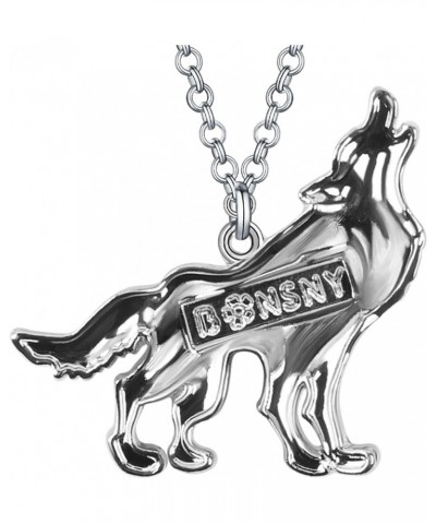 Enamel Alloy Wolf Necklace Pendant Fashion Jewelry Cute Charms Gifts for Women Girls Black $10.61 Necklaces