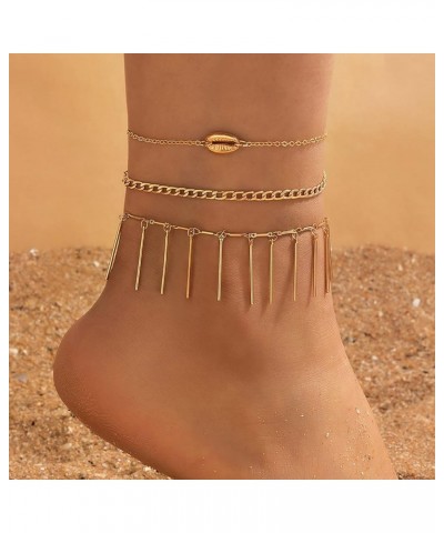 Women's Anklets Shell Pendants Beach Anklet Beaded Ankle Layered Trendy Bohemian Foot Chain Cuban Link Anklets for Teen Girls...