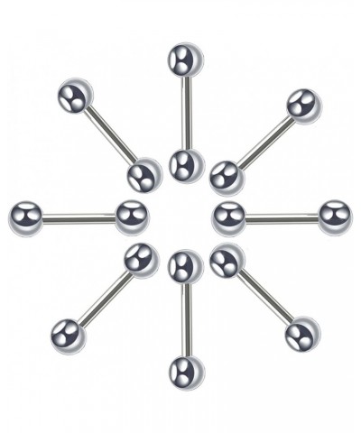 2pcs G23 Titanium 3mm/4mm/5mm Ball Nipple Rings Tongue Rings14G Straight Barbells Piercing JewelryBarbell Eyebrow Internally ...