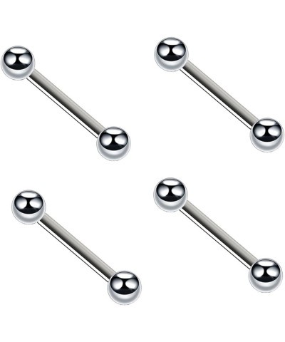 2pcs G23 Titanium 3mm/4mm/5mm Ball Nipple Rings Tongue Rings14G Straight Barbells Piercing JewelryBarbell Eyebrow Internally ...