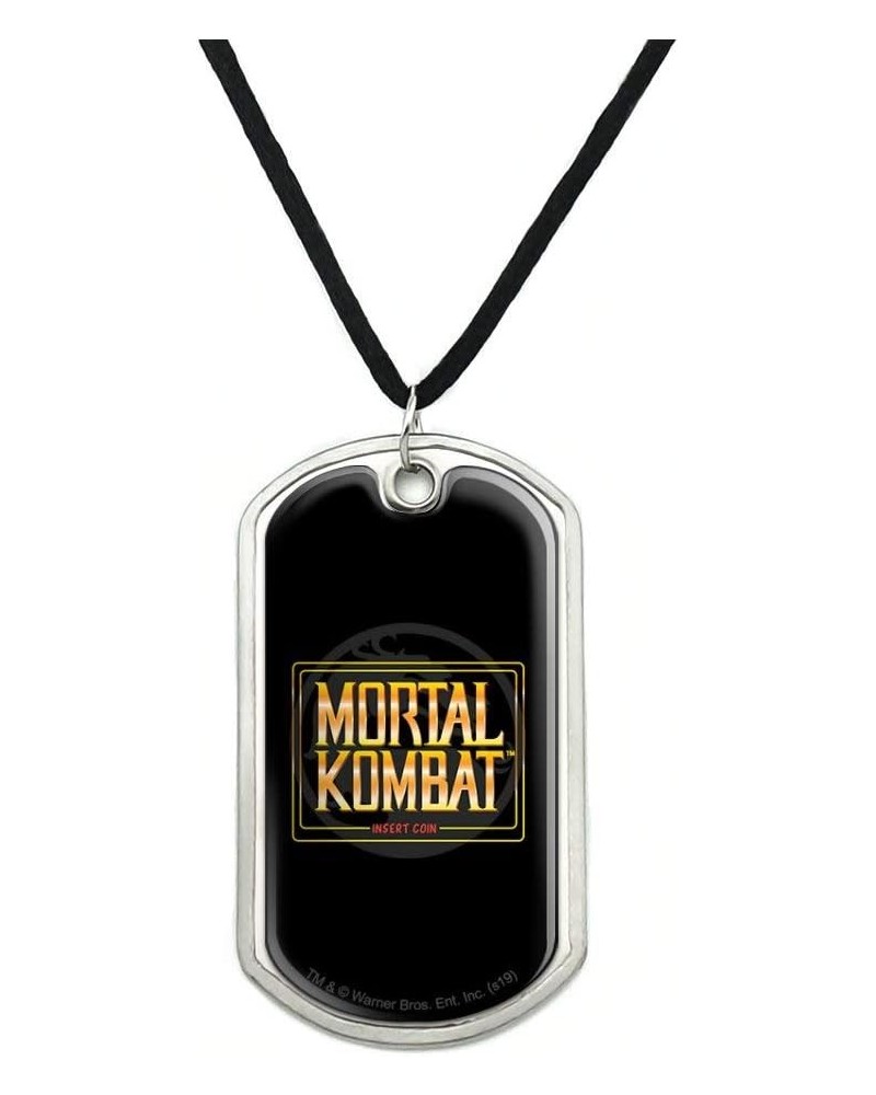 Mortal Kombat Insert Coin Military Dog Tag Pendant Necklace with Cord $10.25 Necklaces