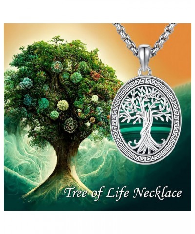 Tree Of Life Necklace 925 Sterling Silver Tree Of Life Pendant Greek Key Necklace Family Tree Of Life Jewelry Gift For Women ...