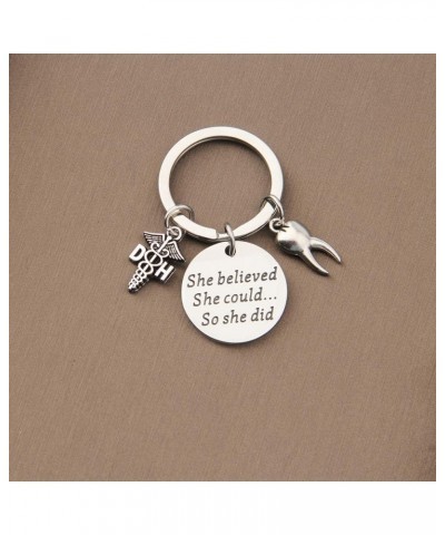 Dental Hygienist Gifts She Believed She Could So She Did Keychain Dentist Jewelry Graduation Gift For DH Dh Keychain $9.35 Pe...