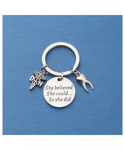 Dental Hygienist Gifts She Believed She Could So She Did Keychain Dentist Jewelry Graduation Gift For DH Dh Keychain $9.35 Pe...