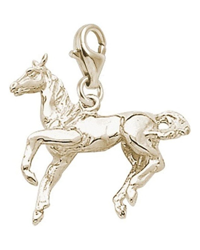 Horse Charm with Lobster Claw Clasp, Charms for Bracelets and Necklaces Yellow Gold $21.19 Bracelets