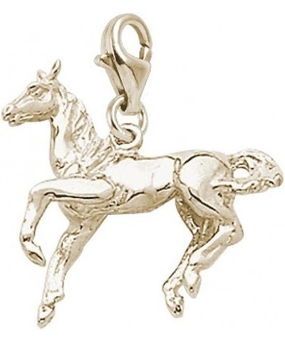 Horse Charm with Lobster Claw Clasp, Charms for Bracelets and Necklaces Yellow Gold $21.19 Bracelets