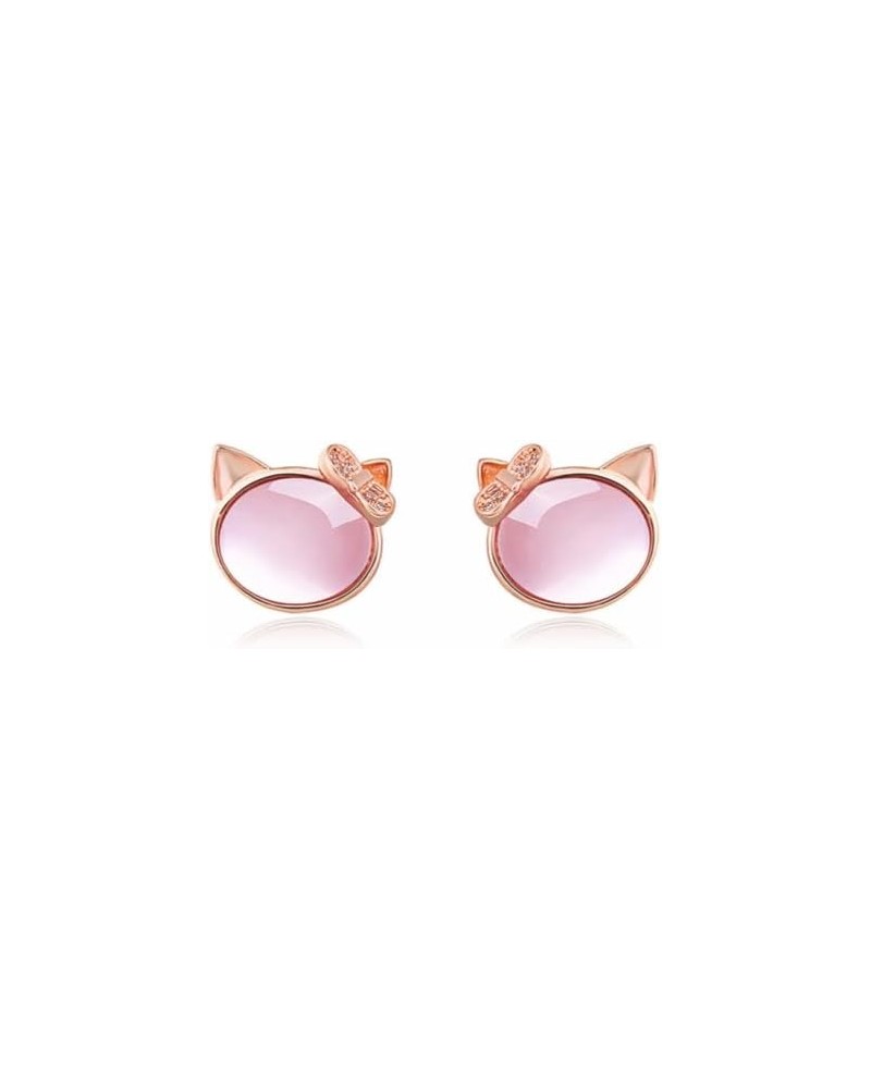 Hello, Kitty Earrings, Kitty Cat Earrings-Pink Cat Earrings Copper Plated Pearl Cute Cat Earrings for Women Girls Jewelry Gif...