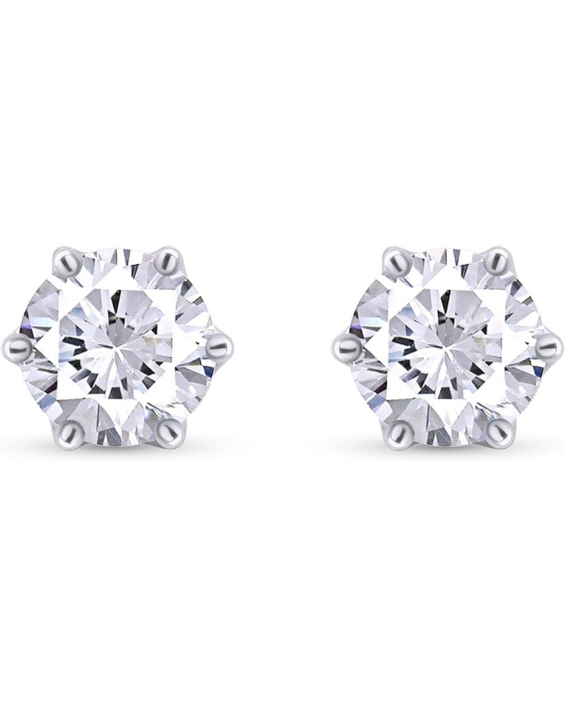 Lab Created Moissanite Diamond Stud Earrings 3.50ct - 5.00ct G H I Color 925 Sterling Silver Gold Plated Ear Studs for Women ...