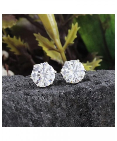 Lab Created Moissanite Diamond Stud Earrings 3.50ct - 5.00ct G H I Color 925 Sterling Silver Gold Plated Ear Studs for Women ...