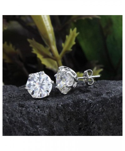 Lab Created Moissanite Diamond Stud Earrings 3.50ct - 5.00ct G H I Color 925 Sterling Silver Gold Plated Ear Studs for Women ...