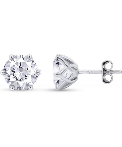 Lab Created Moissanite Diamond Stud Earrings 3.50ct - 5.00ct G H I Color 925 Sterling Silver Gold Plated Ear Studs for Women ...