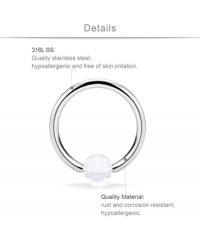 6 Pairs 14G Stainless Steel Captive Bead Ring Nipple Rings Hoop Cartilage Earrings Nipplerings Piercing Jewelry For Women Men...