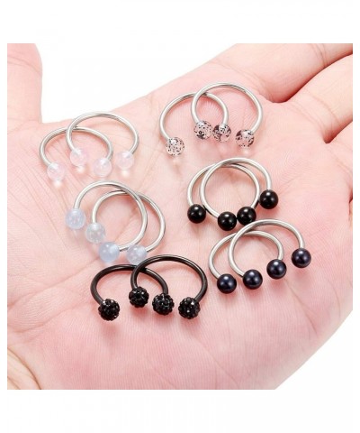 6 Pairs 14G Stainless Steel Captive Bead Ring Nipple Rings Hoop Cartilage Earrings Nipplerings Piercing Jewelry For Women Men...