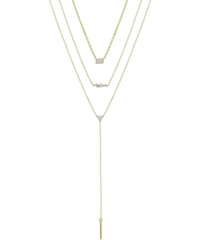 Lariat Necklace For Women. Y Necklace For Women. Layered Opal Lariat Necklace Set of 3. 18k Gold Plated Chain $31.20 Necklaces