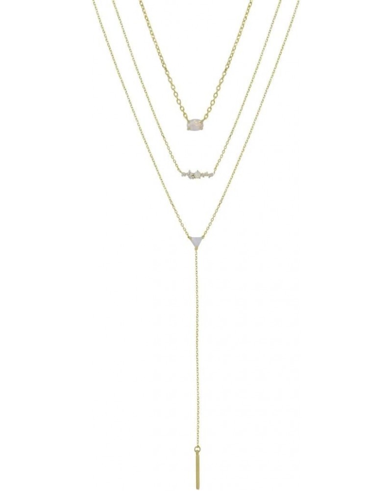 Lariat Necklace For Women. Y Necklace For Women. Layered Opal Lariat Necklace Set of 3. 18k Gold Plated Chain $31.20 Necklaces