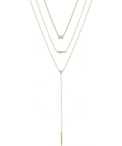 Lariat Necklace For Women. Y Necklace For Women. Layered Opal Lariat Necklace Set of 3. 18k Gold Plated Chain $31.20 Necklaces