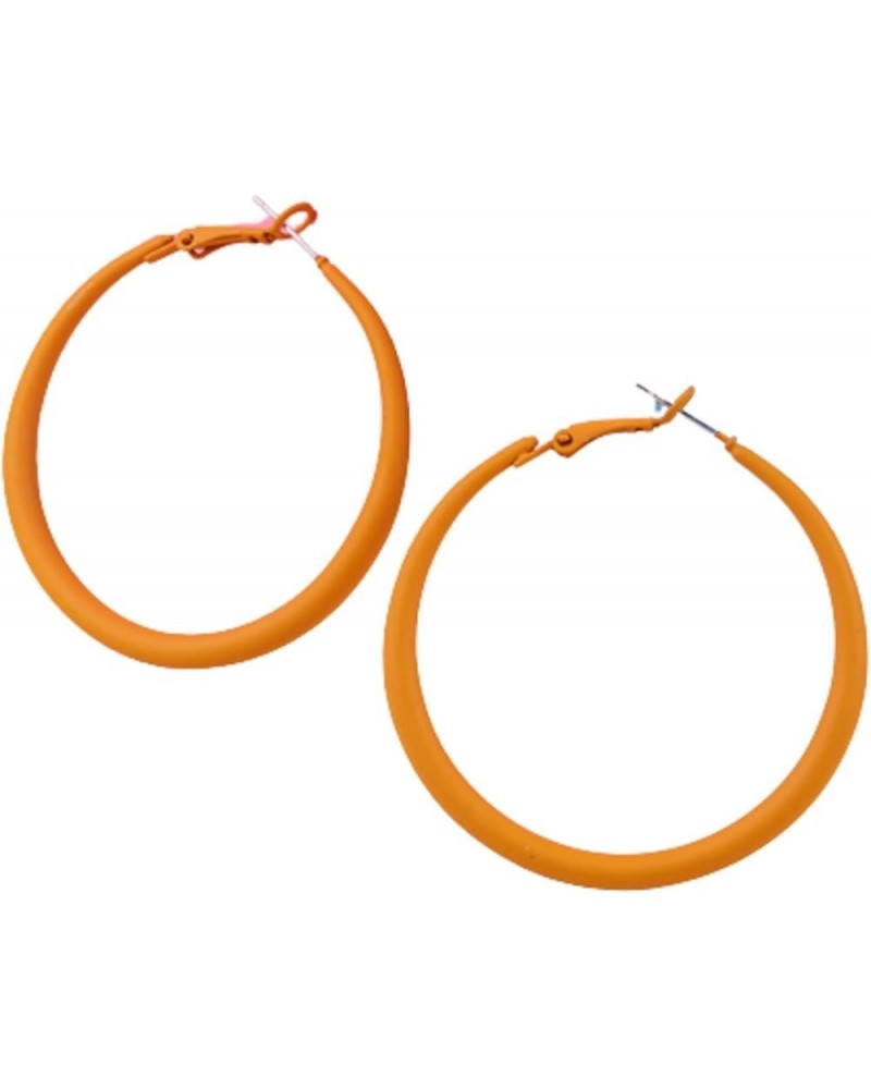 80s Hoop Earrings Colorful Hoop Earrings Large Retro Exaggerated Round Hoop Earrings for Women Girls Jewelry orange $4.50 Ear...