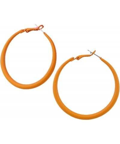 80s Hoop Earrings Colorful Hoop Earrings Large Retro Exaggerated Round Hoop Earrings for Women Girls Jewelry orange $4.50 Ear...